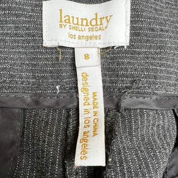 Laundry by Shelli Segal Gray Pin Stripe Bootcut Wide Leg Dress Pants Slacks-Sz 8 - Picture 8 of 10